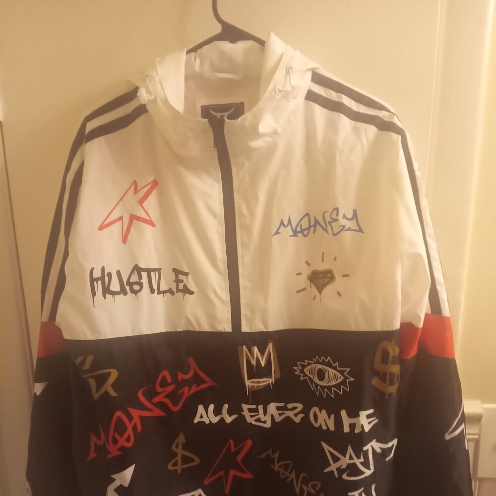 Hustle Money Windbreaker Jacket – Streetwear Men’s Lightweight Windbreaker, Hood